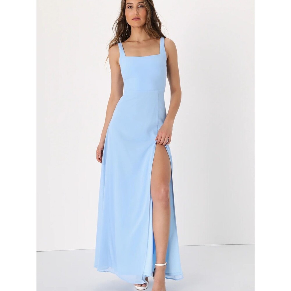 Lulus Remarkable Arrival Powder Blue Sleeveless Maxi Dress Size XXS - Picture 3 of 8
